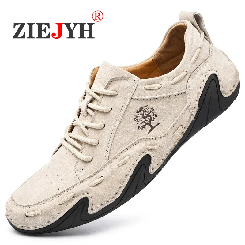 

Men Casual Shoes Leather Fashion Men Sneakers Handmade Breathable Mens Loafers Moccasins Luxury Brand Boat Shoes Plus Size 38-48