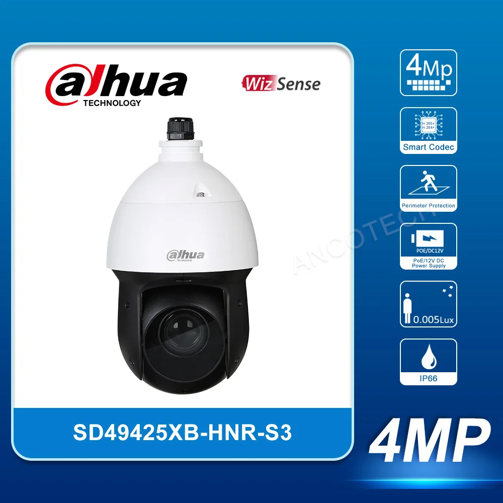 

Dahua 4MP 25x Starlight IR WizSense Network PTZ Camera SD49425XB-HNR-S3 100m IR Face Detection IP Camera