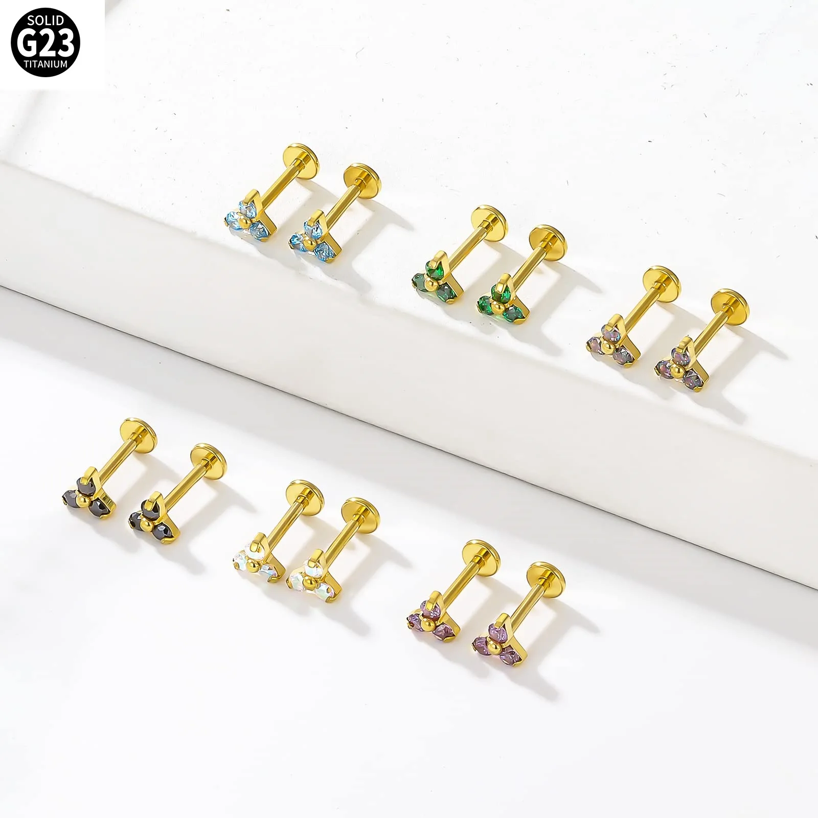 10 шт. женские серьги-гвоздики из титана