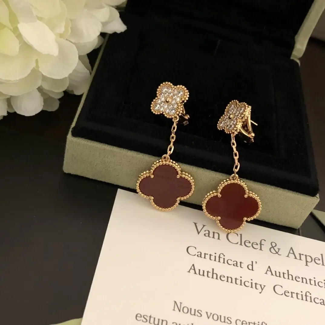 точная копия 1:1 Новые ЖемчуЖные Серьги Van Cleef & Arpels Вечерних Ювелирных Украшений