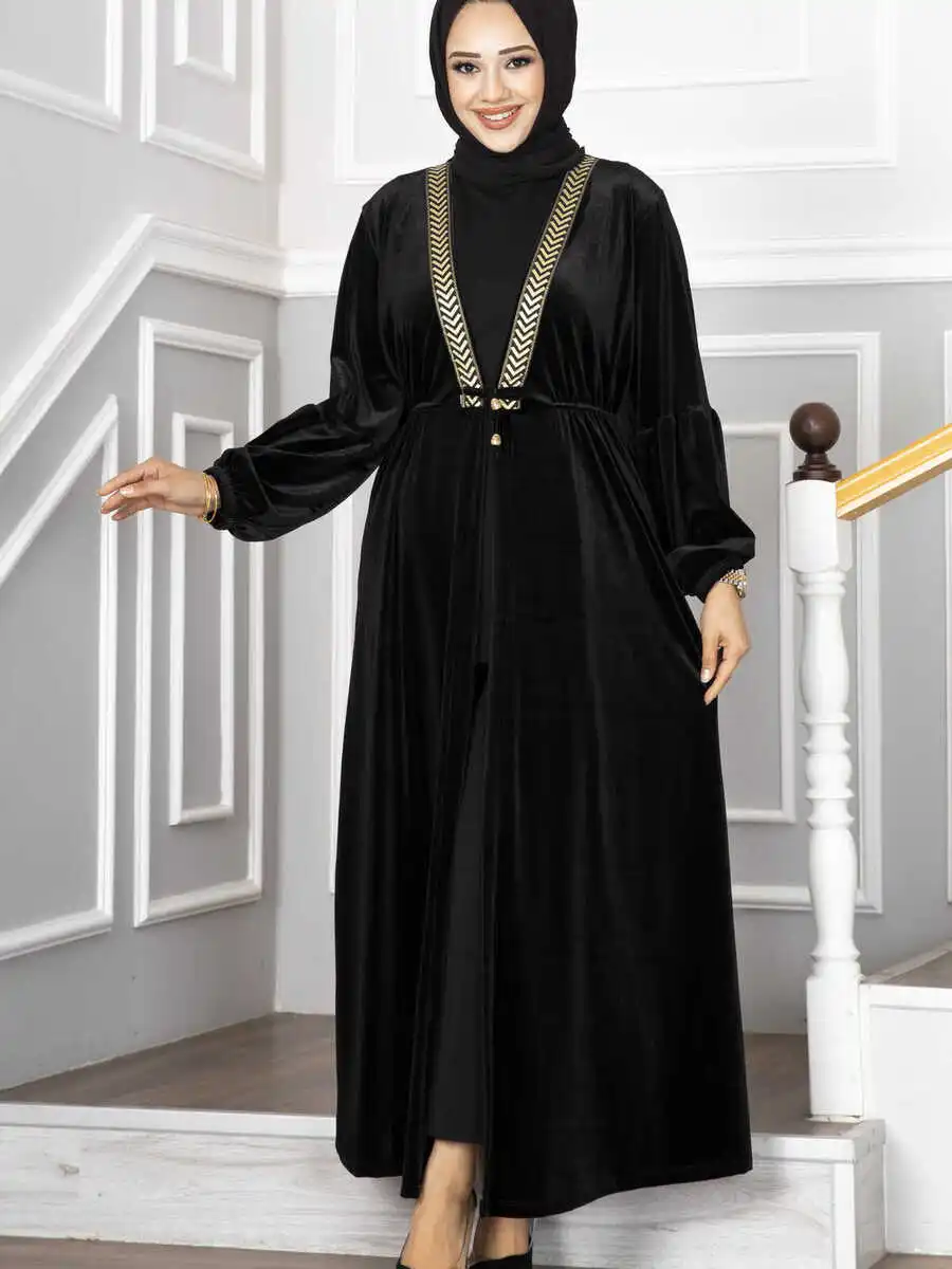 Рисунок 2 - Золотой полосатый хиджаб Абая Женское