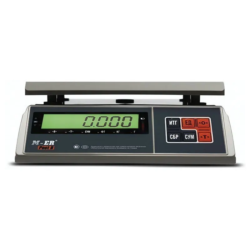 Mercury Весы фасовочные M-ER 326AFU-15.1 LCD (0 04-15 кг) дискретность 5 г платформа 255x205 мм 326AFU-15.