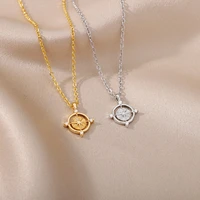 compass small zircon necklace or women romantic wedding accessories simple stylish girl necklace trendy jewelry