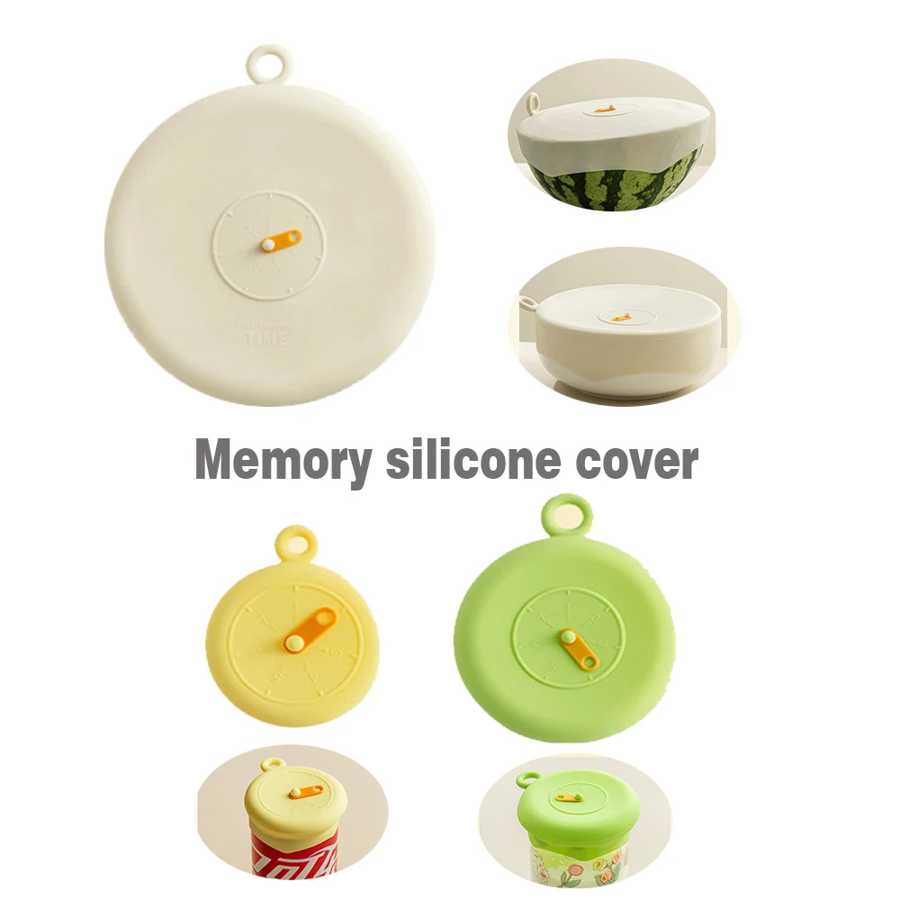 

2 Pcs Adjustable Elastic Silicone Caps Stretchable Record Reusable Kitchen Food Cover Keep Fresh Durable Elastic Silicone Covers