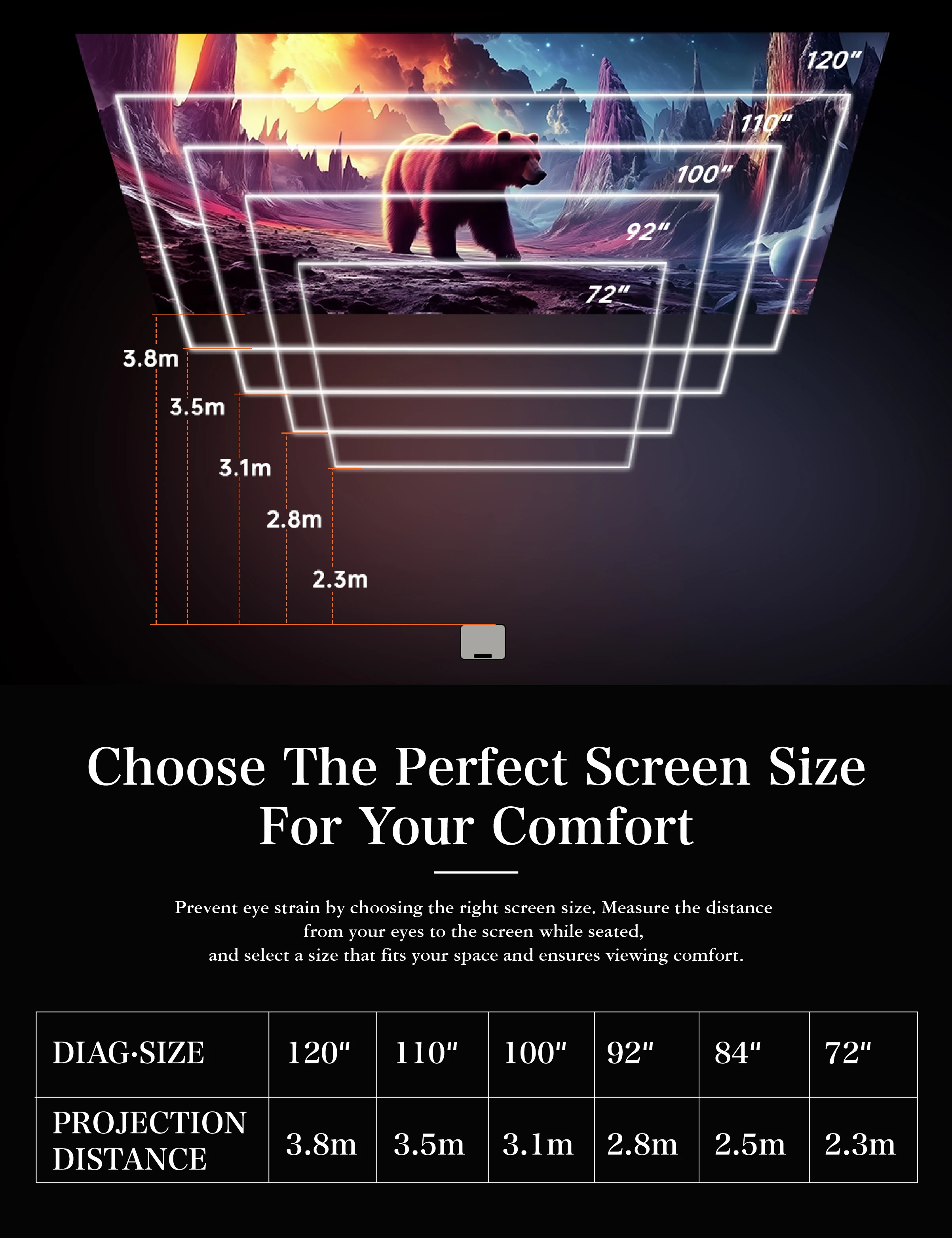 VIVIDSTORM 84 дюйма S Fusion светильник отклоняющий экран Электрический пол 4K готовый