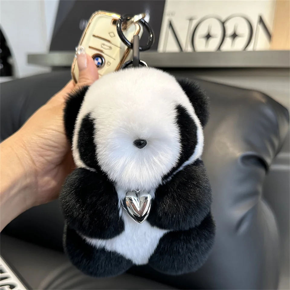 Милый плюшевый брелок для ключей изысканный медведь из меха игрушка модное