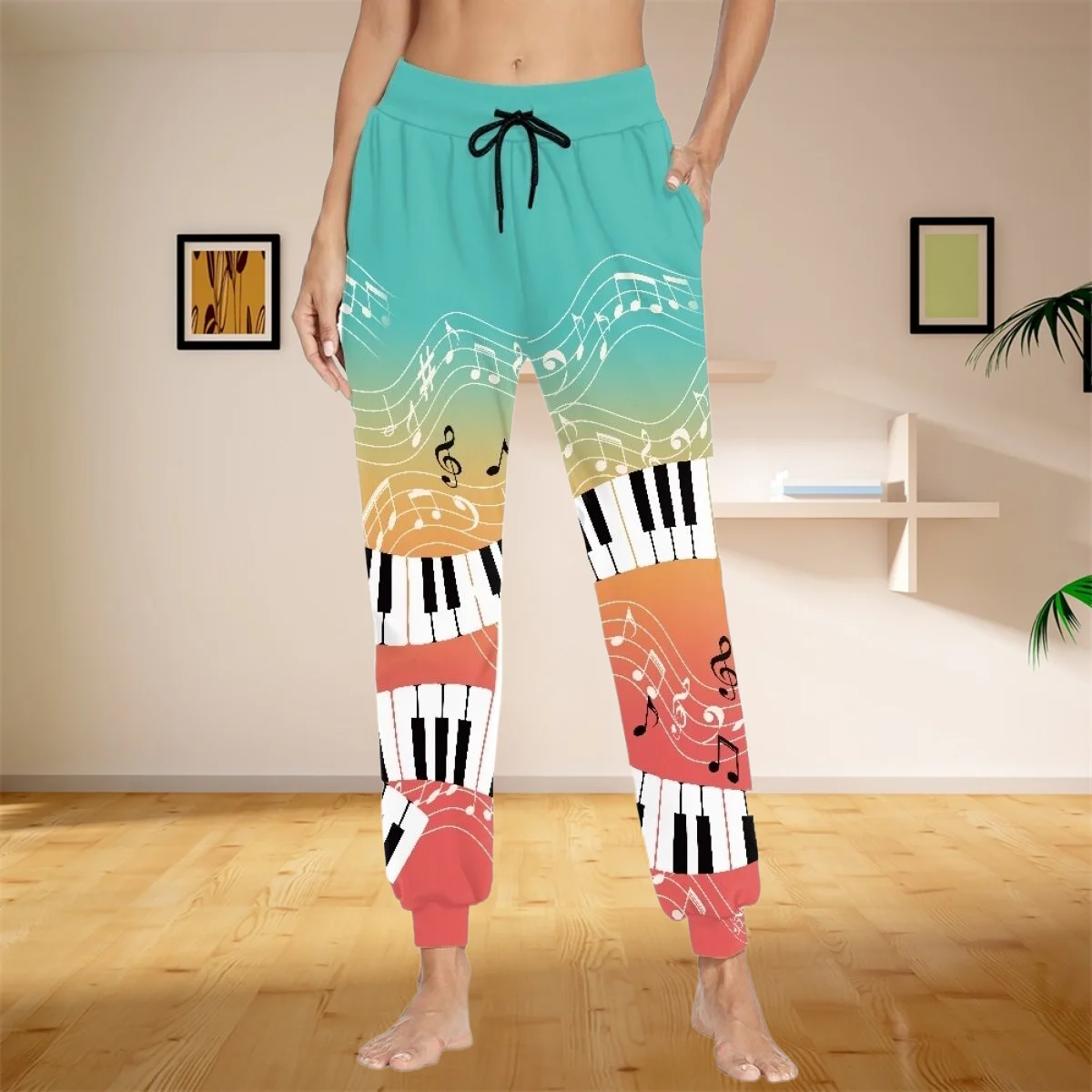 

Спортивные брюки унисекс с рисунком фортепиано-клавиш, уютные прочные длинные брюки для прогулок, спортивные однотонные брюки для фитнеса и бега, спортивные брюки для подростков