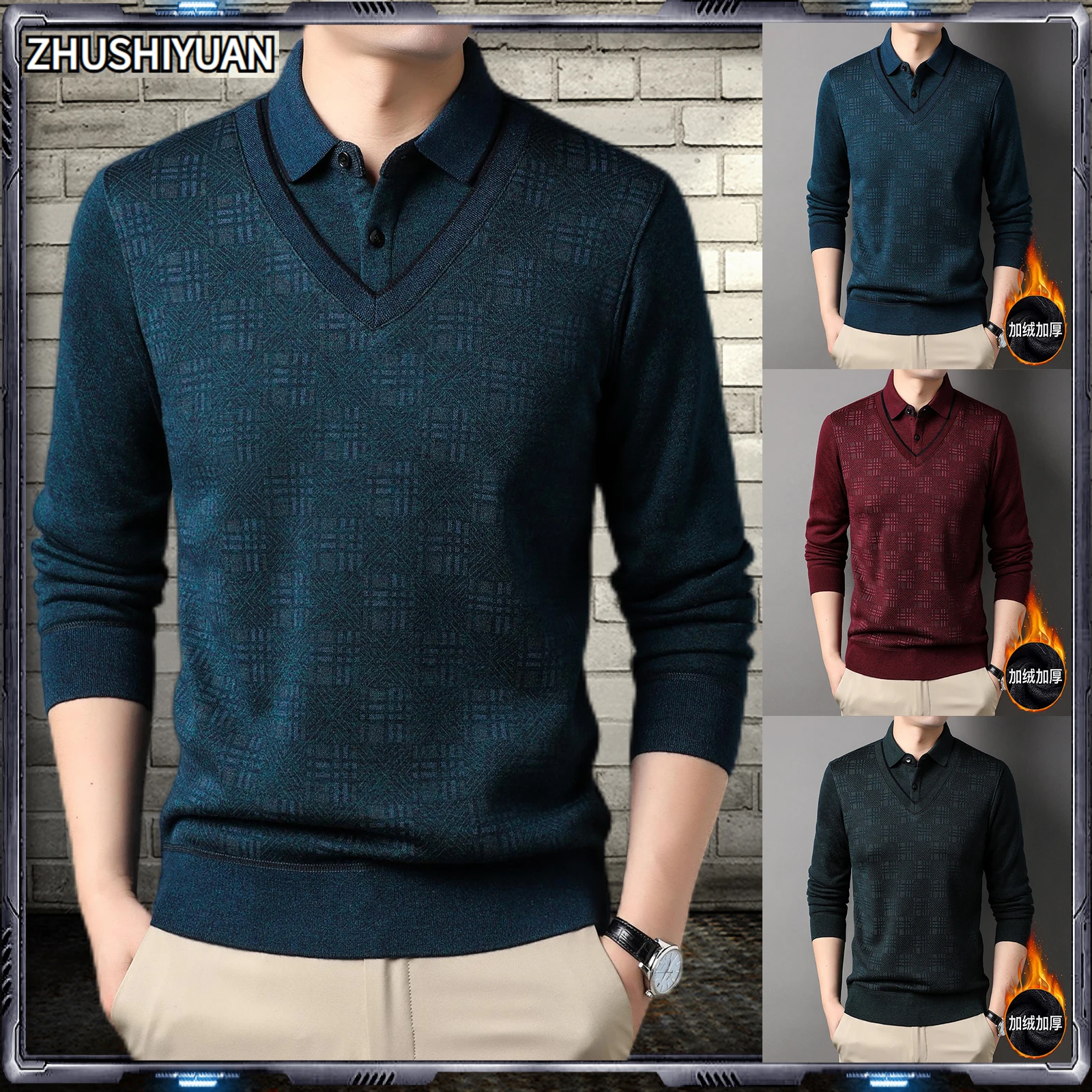 

2022 Pull Homme Marque Luxe Plush Winter Pullover Men Long Sleeve Designer Wool Thiken Cashmere Fleece Crewneck Knitted Sweater