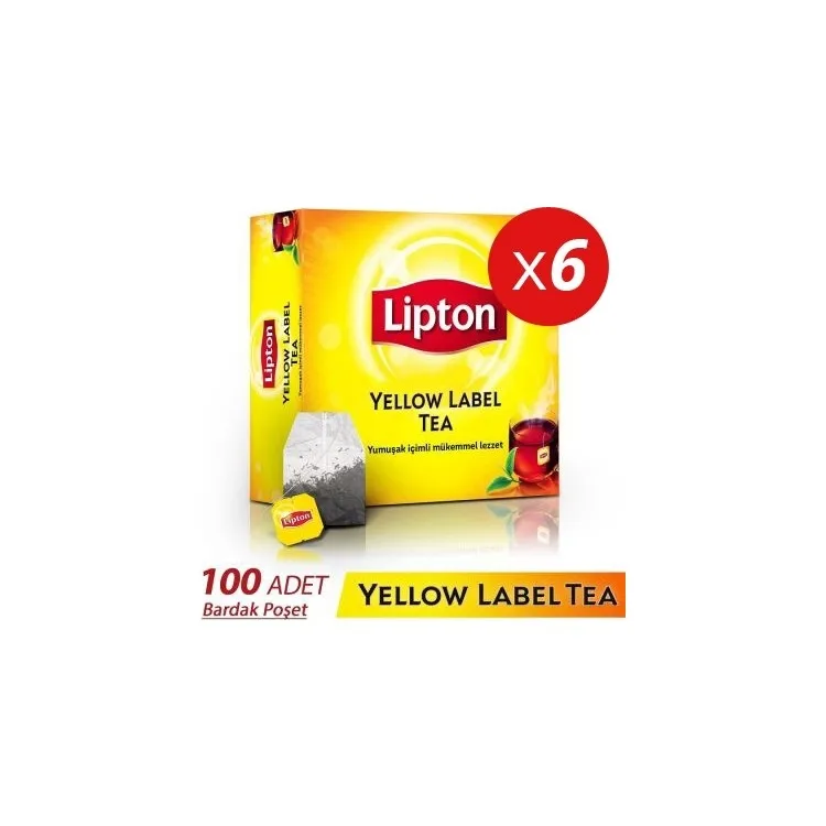 Lipton Желтая этикетка чашка пакетик чая 100lux6 шт