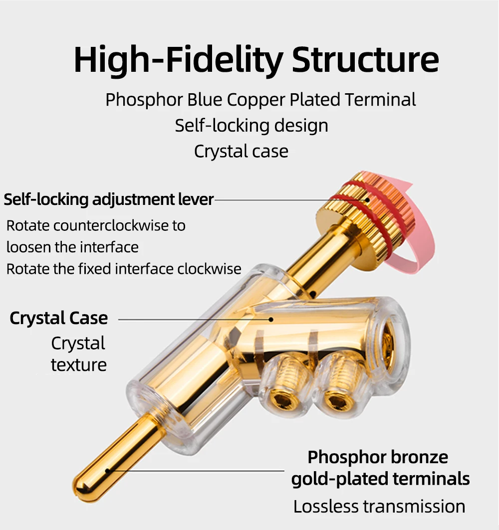 4 шт. shifi позолоченный запираемый кабель для динамика | Электроника