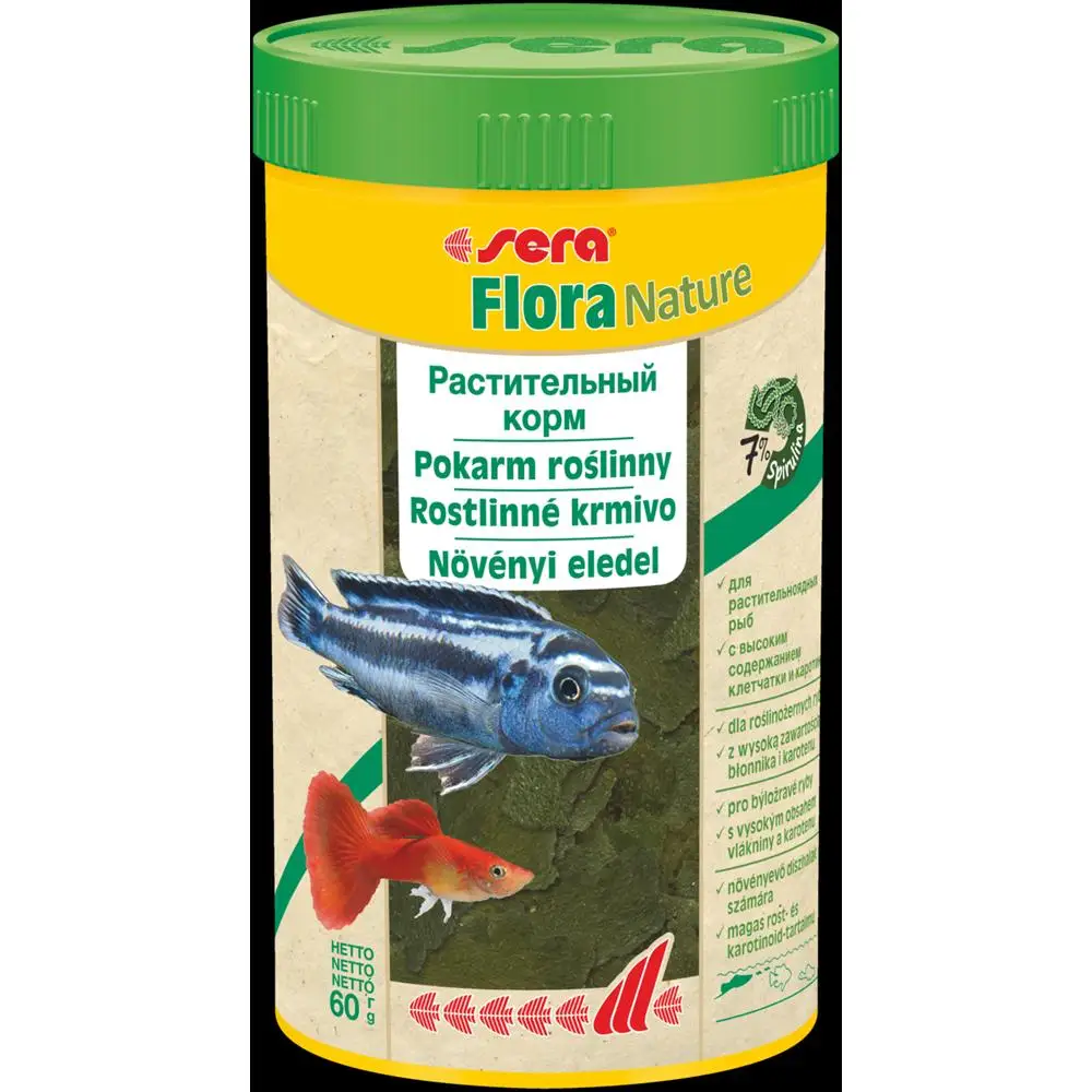 Корм для рыб растительный в хлопьях Sera FLORA NATURE 250 мл 60 г. |