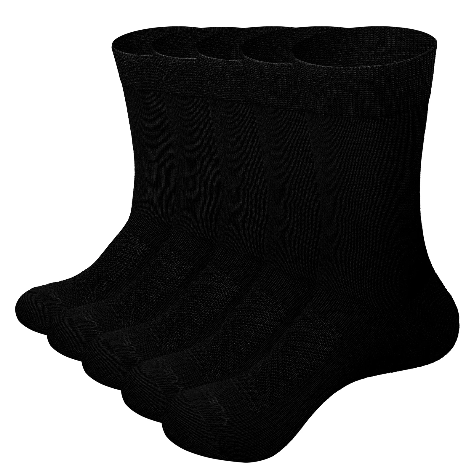 YUEDGE-Calcetines de algodón peinado para hombre, medias transpirables, cómodas, ligeras y delgadas, para negocios, 5 pares