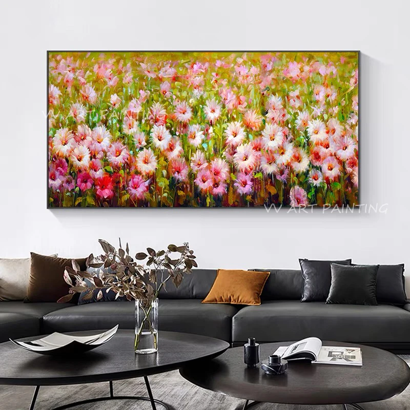 

Mintura Wall Picture for Living Room Oil Paintings on Canvas Hand Painted Colorful Flowers Hotel Decor Home Decor Art No Frame