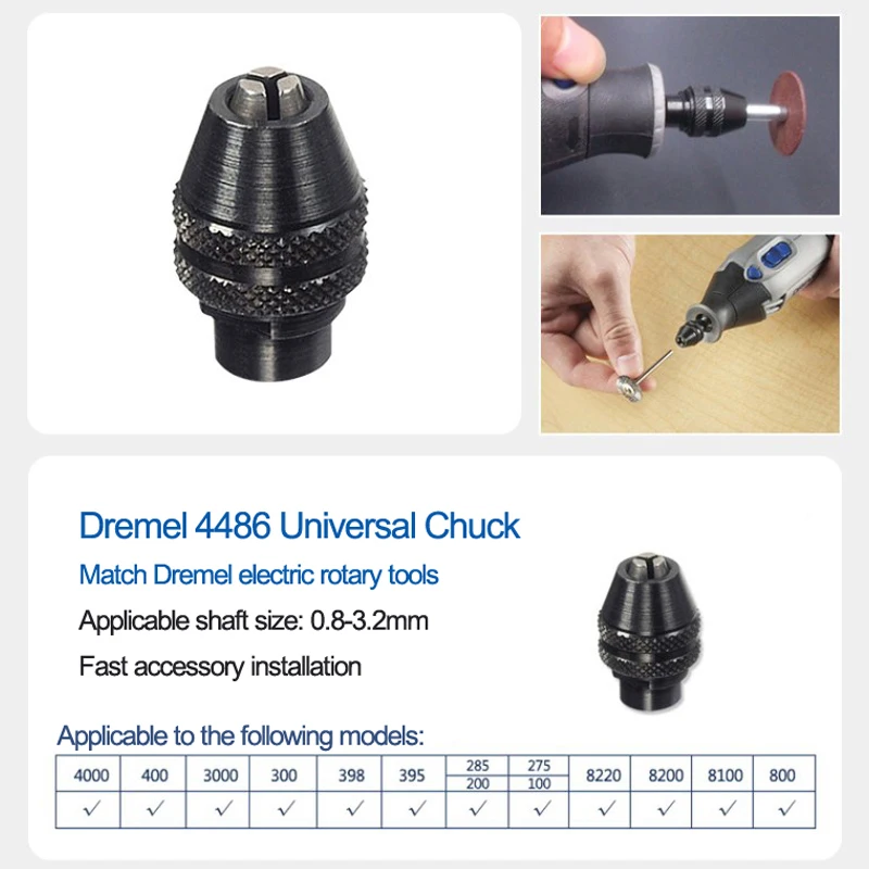 Dremel MultiPro Keyless Chuck Keyless Quick Change Multi Tool Drill Chuck For Dremel Electric Rotary Toos 3000 4000 8220 8100 enlarge