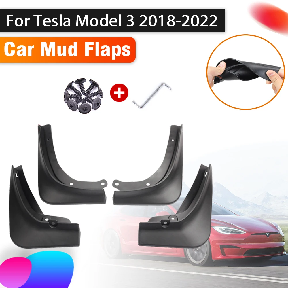 

Car Mudguards For Tesla Model 3 2022 Accessories 2021 2020 2019 2018 Mud Flaps Front Rear Mudguard Splash Guards Car Accessories