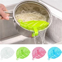 home kitchen spare parts snap on leaf shape drain board fruit and vegetable noodles plastic filter block rice wash