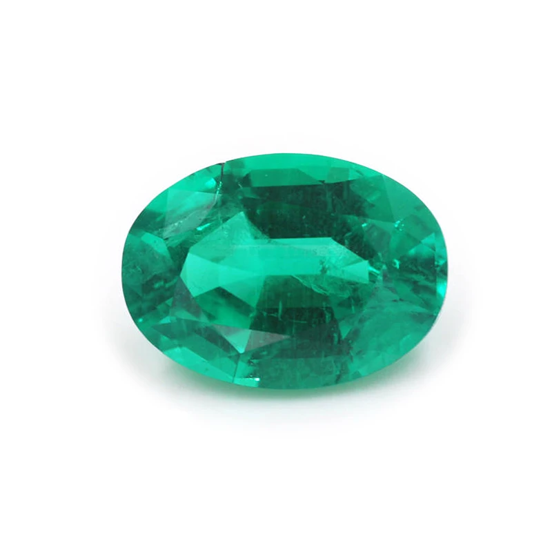 

Tianyu Gems 1ct-2ct Oval Hydrothermal Emerald Columbia Green Gemstone Egg Shape Faceted Lab Created Emerald Loose Stone for Ring