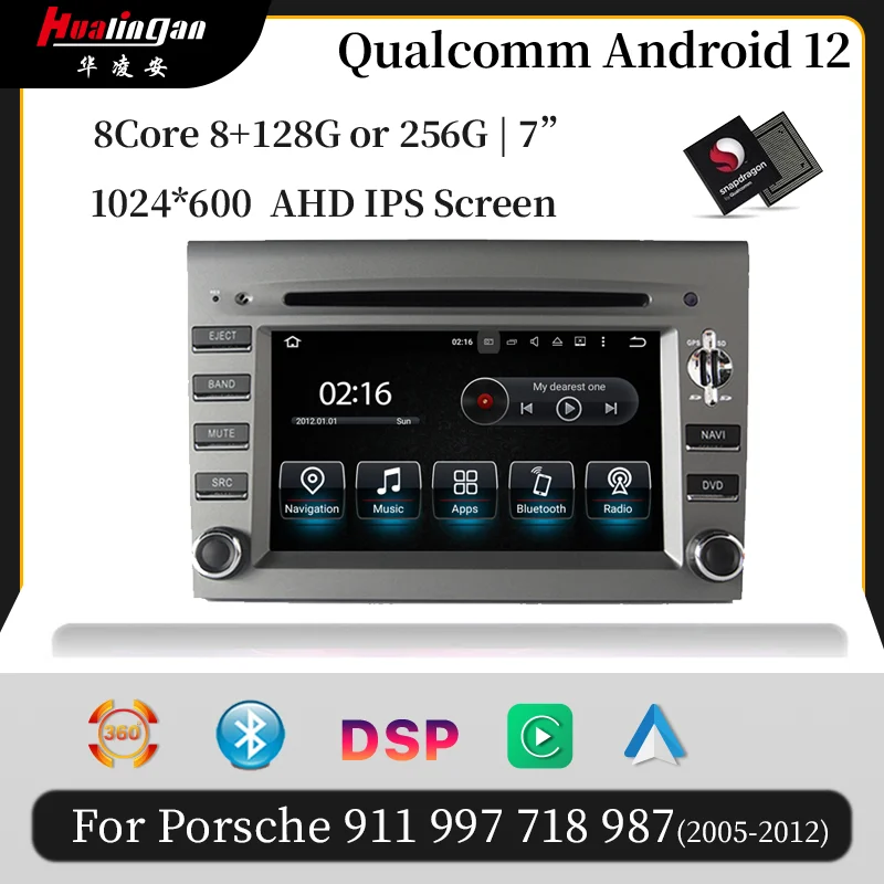 

Hualingan for Porsche 911 997 Boxster Cayman Android 12 Head Unit Car Multimedia DVD Stereo Radio Player GPS Navi Carplay Auto