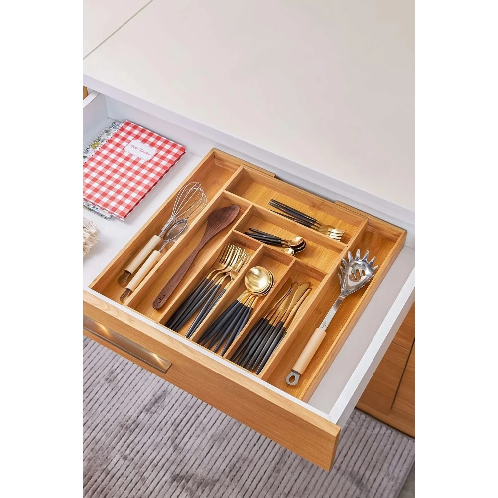

Tissue Box Bamboo Kitchen Organizer Cutlery Drawer Spoon Holder Spice Rack Storage Tray Container Plate Divider Dish Drainers