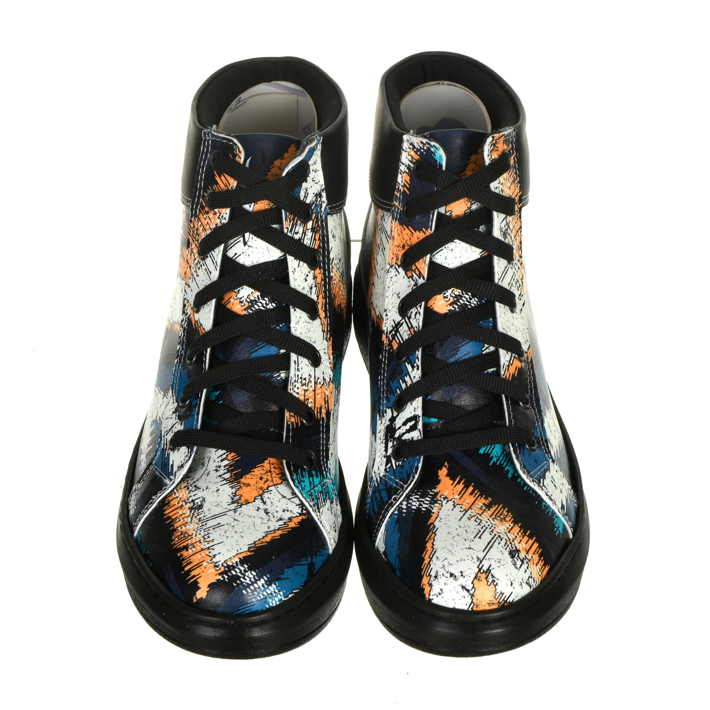 7325 разноцветные ботинки на плоской подошве