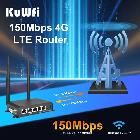 Маршрутизатор KuWFi CAT4 4G LTE 300 Мбит/с