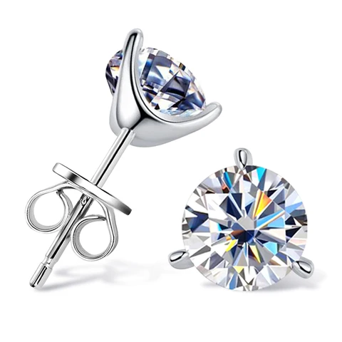 Серьги-гвоздики Sweetrain муассанит серебро 925