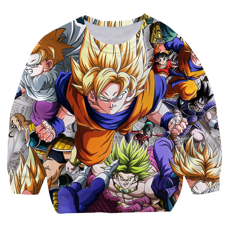 

2022 Autumn Baby Boys Girls Dragon-Ball Z Sweatshirts Sweater Kids Sweaters For Winter Goku Bottoming Boys Sweaters 1-14Y