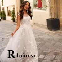 ruhair pastrol wedding dresses for women modern short sleeves court train tulle lace up dropping shipping vestido de casamento