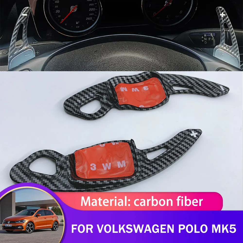 

Carbon Fiber Steering Wheel Paddle Shift For Volkswagen VW Polo Vento Ameo Polo Vivo Skoda Rapid Mk5 6R 2009~2017 Paddle Shifter