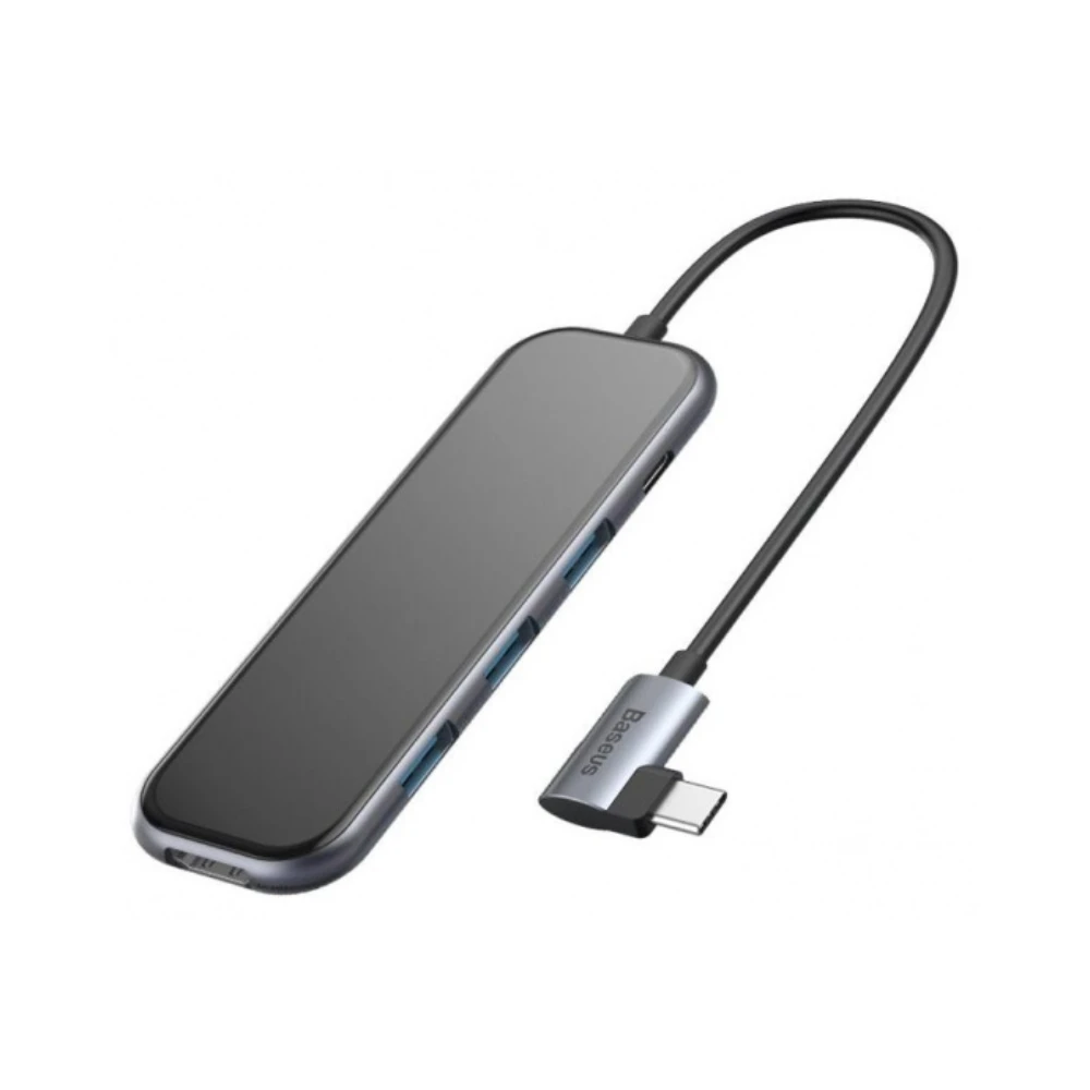 USB-концентратор Baseus Multi-functional Hub (CAHUB-BZ0G) USB-C to HDMI/3xUSB 3.0/PD (Deep Grey) HD4K алюминий |