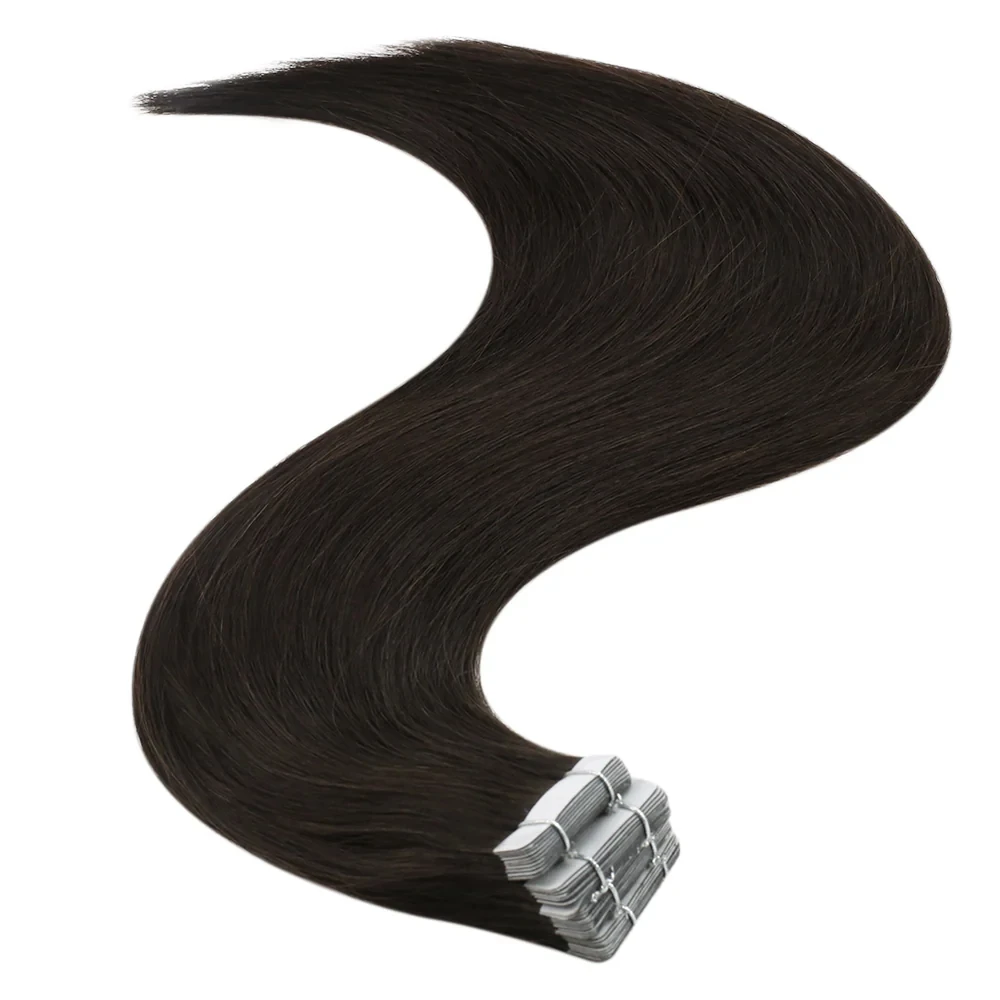 Полная блестящая лента 100% человеческие волосы Remy двухсторонняя прямая