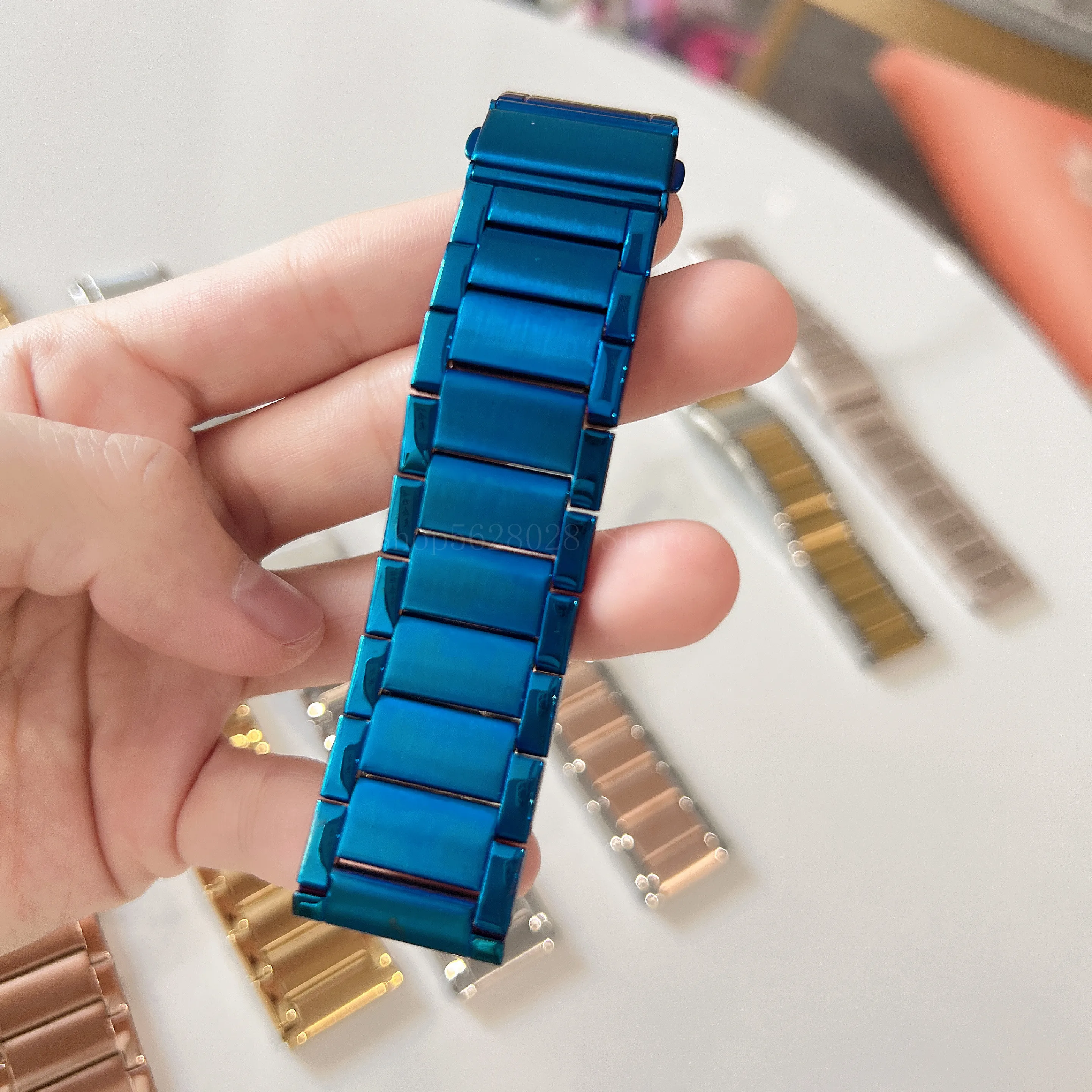 Strap For Apple watch Band 7 45mm 40mm 38mm 42mm 41 44 mm Accessorie starlight Metal bracelet for iWatch serie 7 4 5 6 se 3