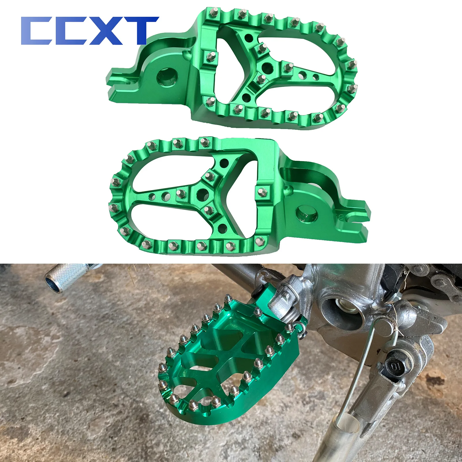 

Motorcycle Foot Pegs Rests Pedals Footpegs For Kawasaki KX250 KX450 2019-2021 KX250F KX450F 2006-2021 KX250X KX450X 2021 KLX450R