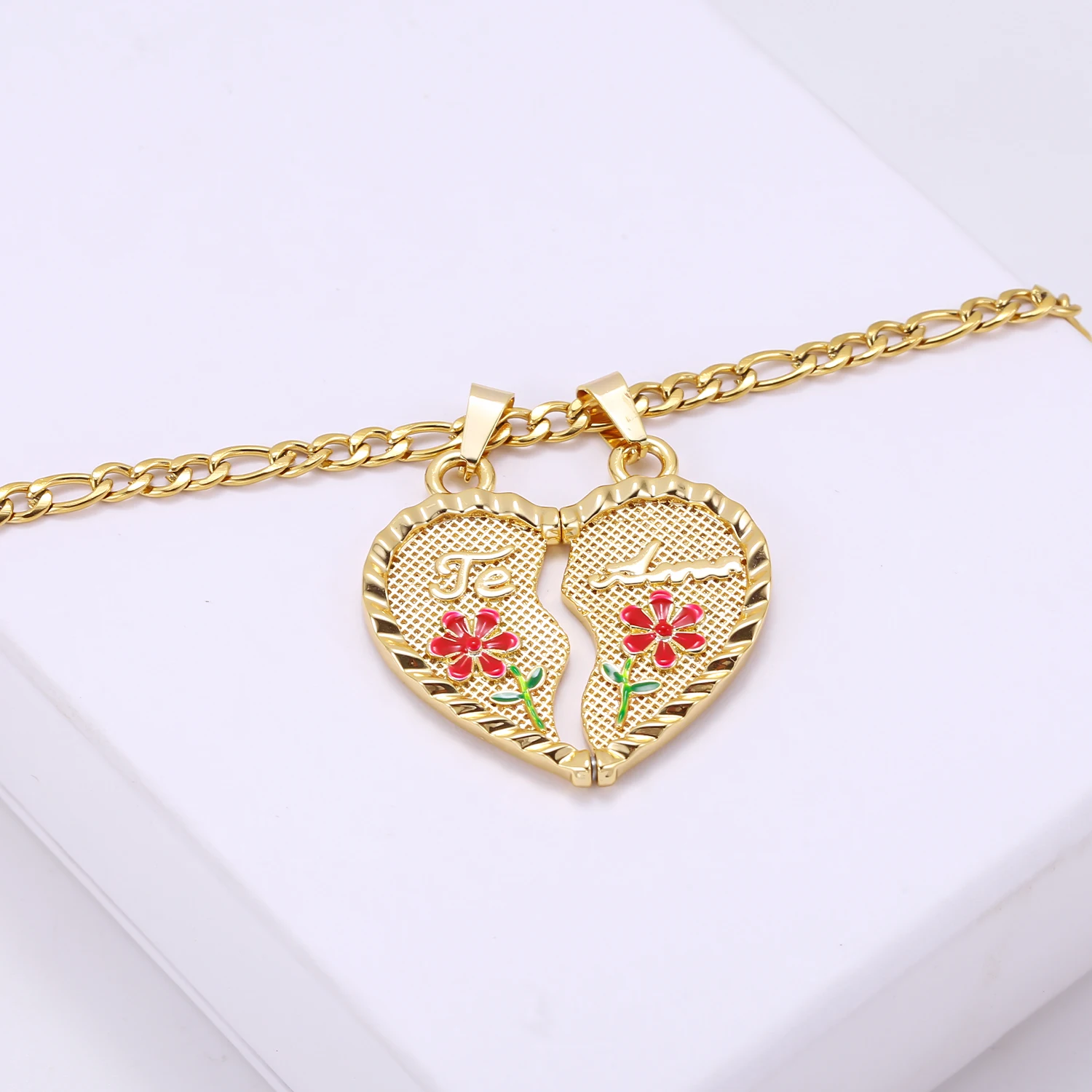 

TE AMO Customized Name Necklace Personalized Enamel Love Couple Pendant Women Daily Jewelry Best Birthday Gifts For Women