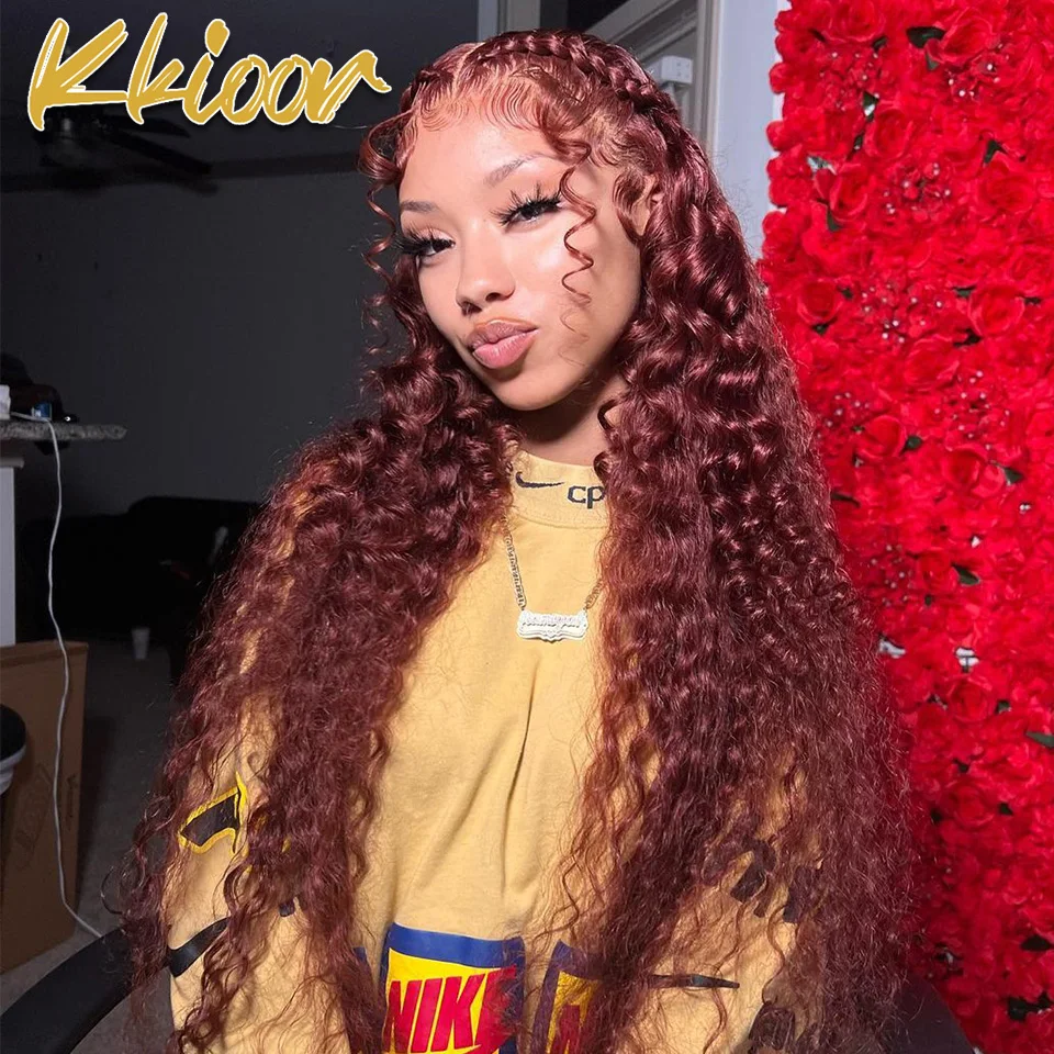 

200 Density 99J Burgundy Kinky Curly Wig 13x4/13x6 HD Lace Frontal Wig For Women Glueless Human Hair Brazilian Lace Wig On Sala