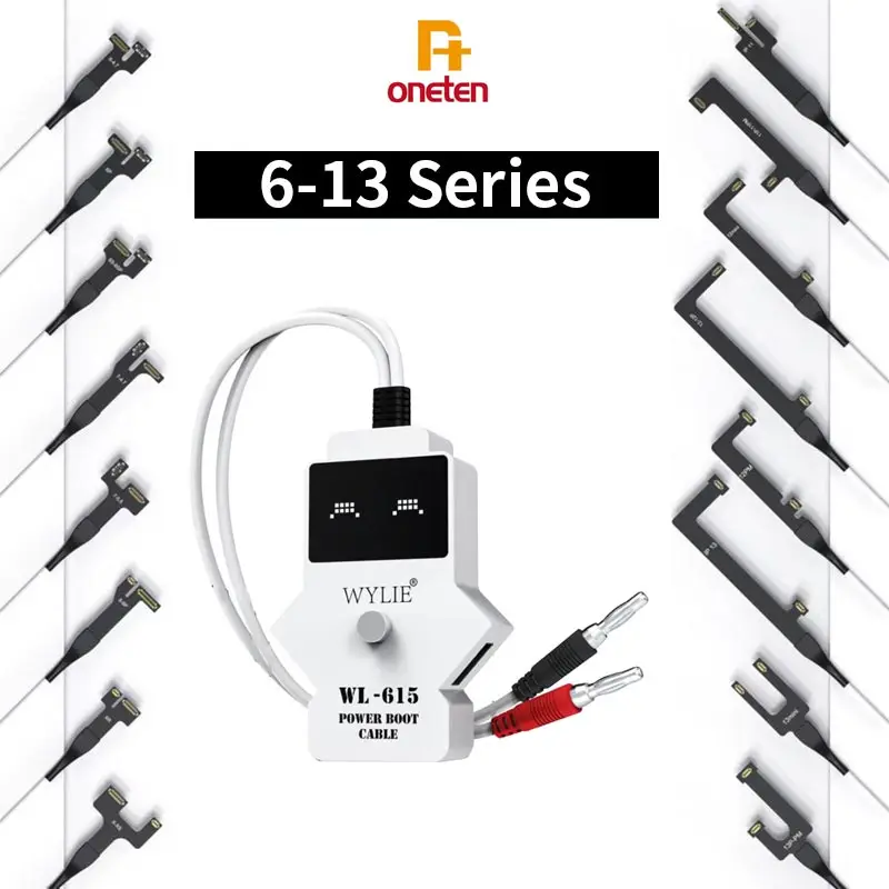 

WYLIE WL-615 IP-Power One Button Power Cord Fast Start Test Cable For iPhone 6 6S 7 8 Plus X XR XS MAX 11 12 13 Pro Max Mini