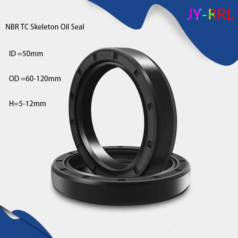 

Black NBR TC/FB/TG4 Skeleton Oil Seal ID 50mm OD 60-120mm Thickness 5-12mm Nitrile Butadiene Rubber Gasket Sealing Rings