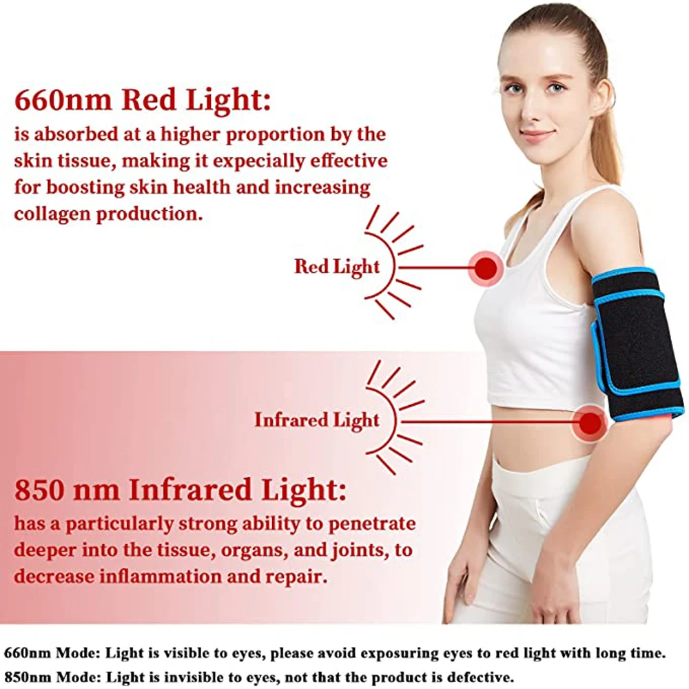 Pain Relief Arm Wrap 150pcs Light Therapy Leg Belt 660nm Red 850nm Near-Infrared Light Belly Pad for body slim