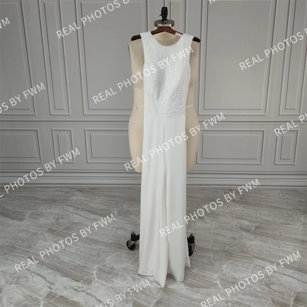 15432 # Реальные фотографии элегантный кружевной комбинезон с круглым вырезом и
