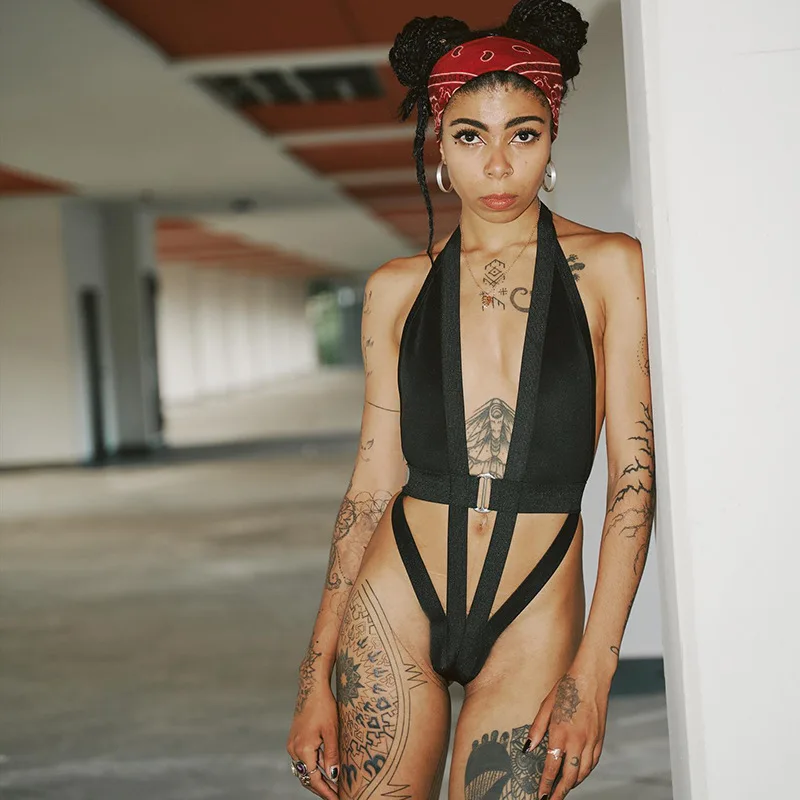 Wholesale 2022 Summer New Halter Neck Sleeveless Backless Hollow Out Sexy Fun Women's Jumpsuit