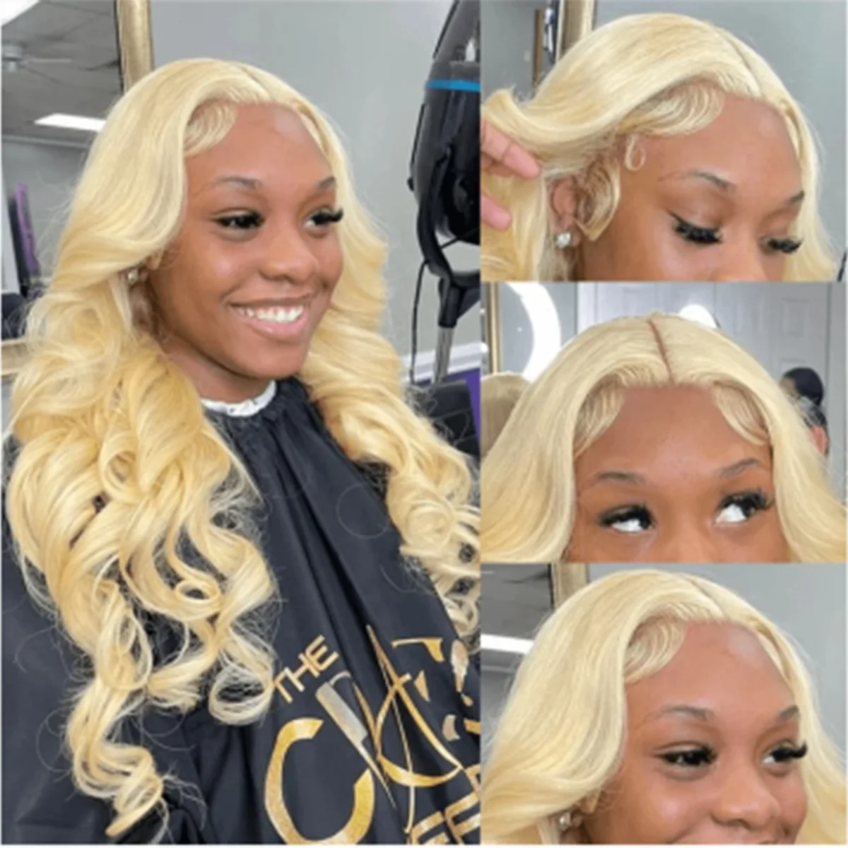 613 Медовый Блондин Передний Парик Шнурка 13x4 Плотность Человеческих Волос 180