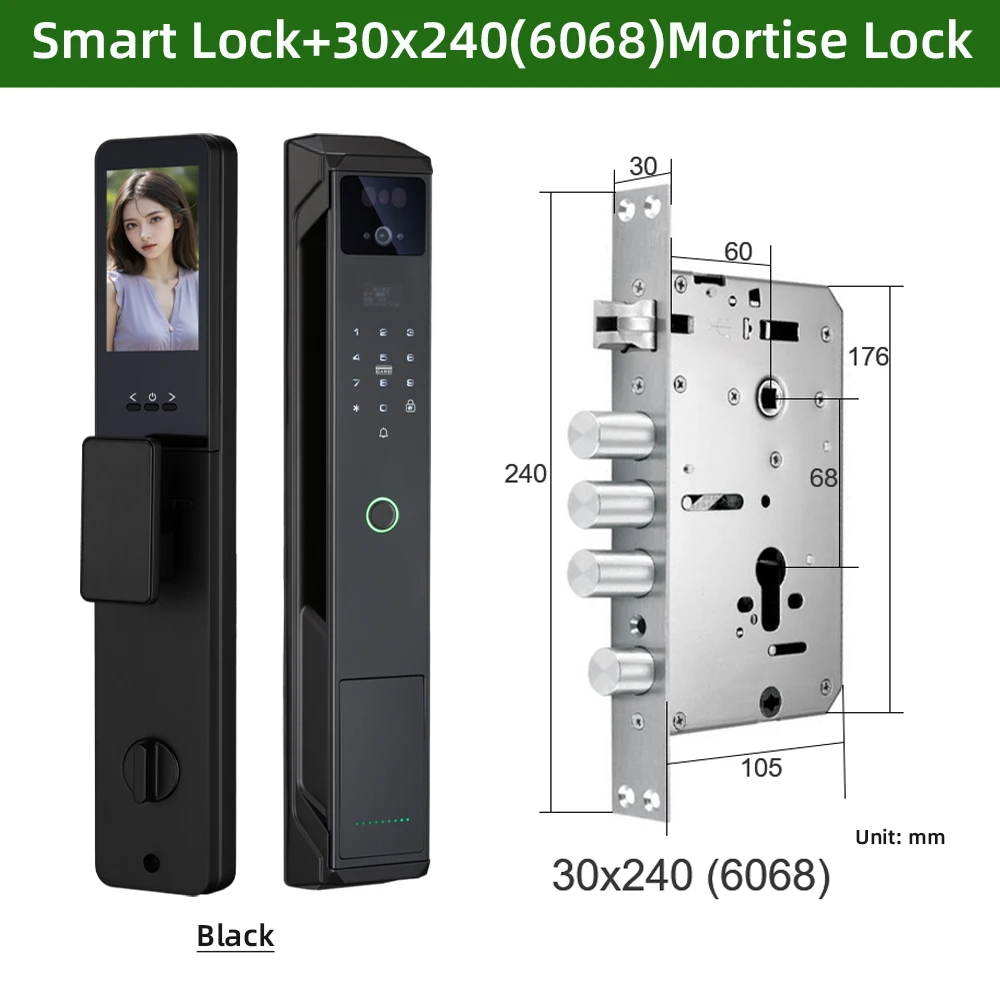 

RAYKUBE P8 Умный замок с распознаванием лиц и отпечатков пальцев