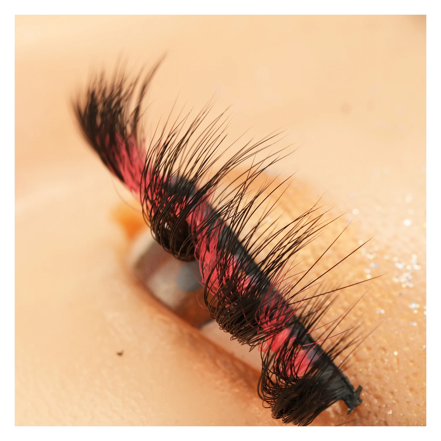 

Big Eye Colorful Red Pink Lash Strips Natural False Eyelashes Faux Mink 25MM Fluffy Style 3D Effects Better Shegoal Wholesale