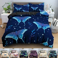 23pcs fantastic butterfly print king size bedding set queen duvet cover set floral quilt cover for adult kids bed