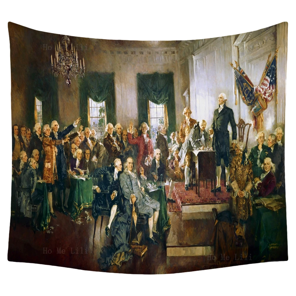 

Scene At The Signing Of The Constitution Of The United States The World Classic Tapestry By Ho Me Lili For Livingroom Decor