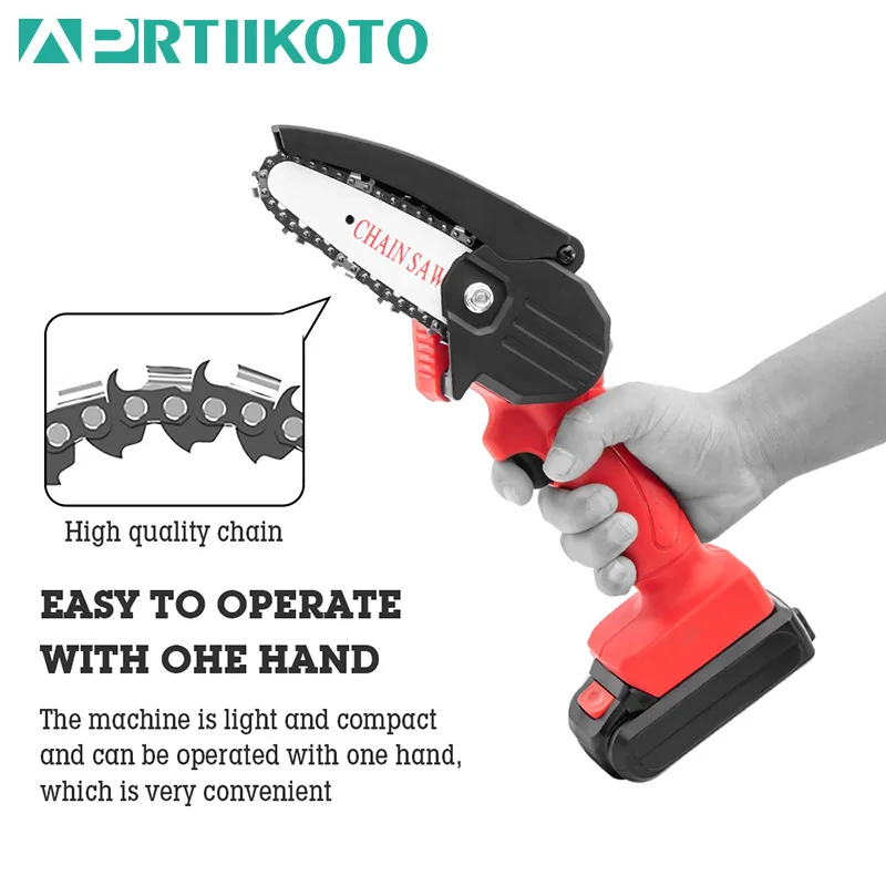 4-дюймовая Мини-электрическая Бензопила Aprtiikoto Портативная Перезаряжаемая