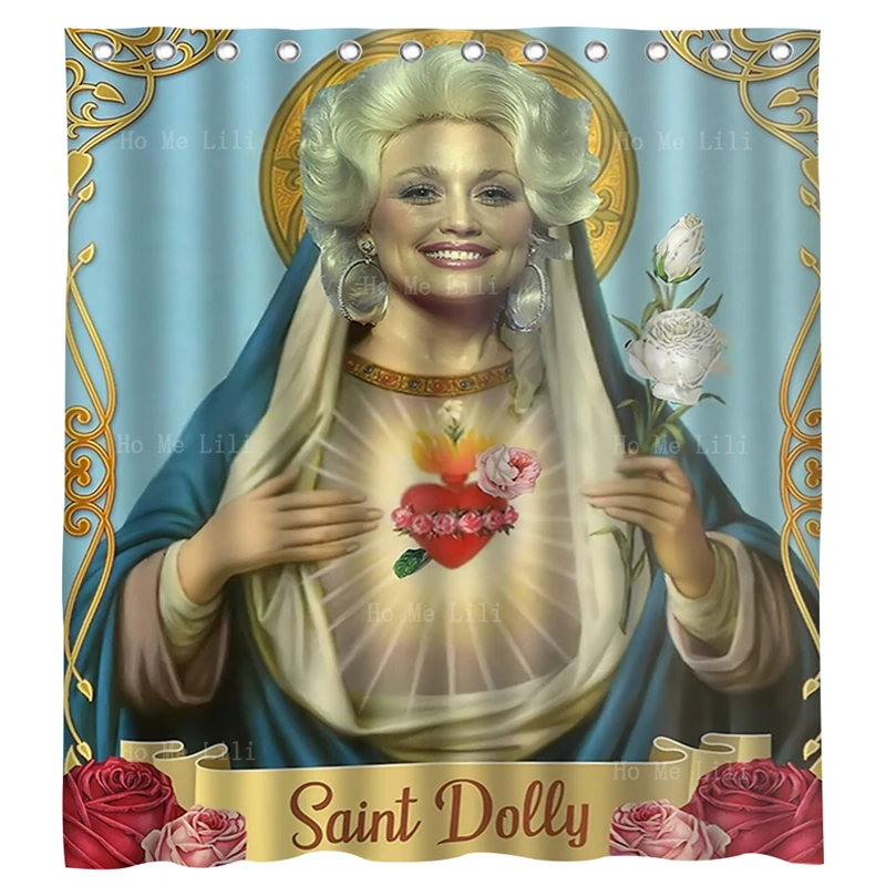 

Classical Art Funny Memes White Roses Queen Of The Smokies Tennessee Saint Dolly Parton Waterproof Shower Curtain By Ho Me Lili