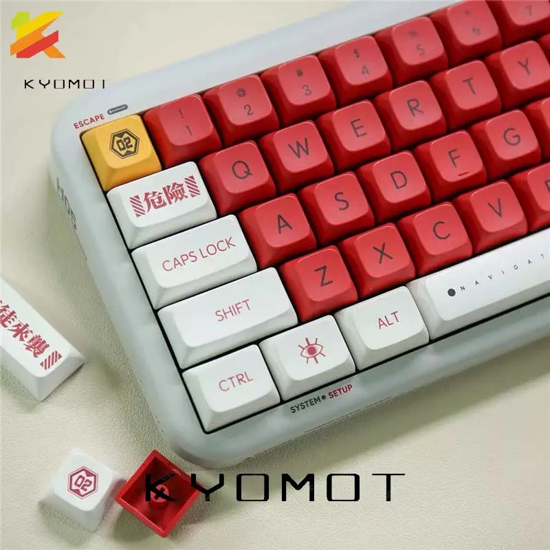 

KYOMOT 138 Keys EVANGELION-02 Keycaps EVA Second Machine PBT Sub Profile XDA Customize DIY Ball Cap Mechanical Keyboard 61/64/87