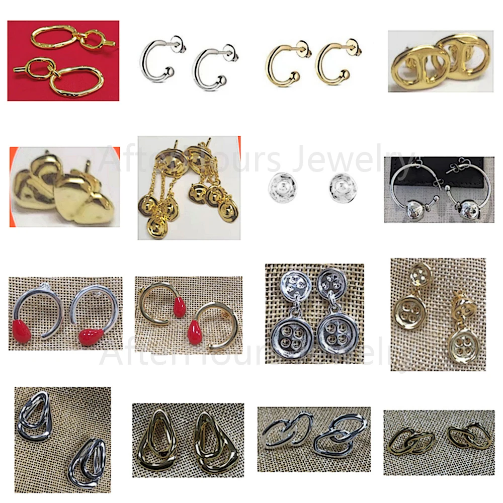 

Popular High Quality Colorful Gold Plated Button U-NO Alloy Earrings5 Fashion Jewelry For Women Factory Direct Free Delivery