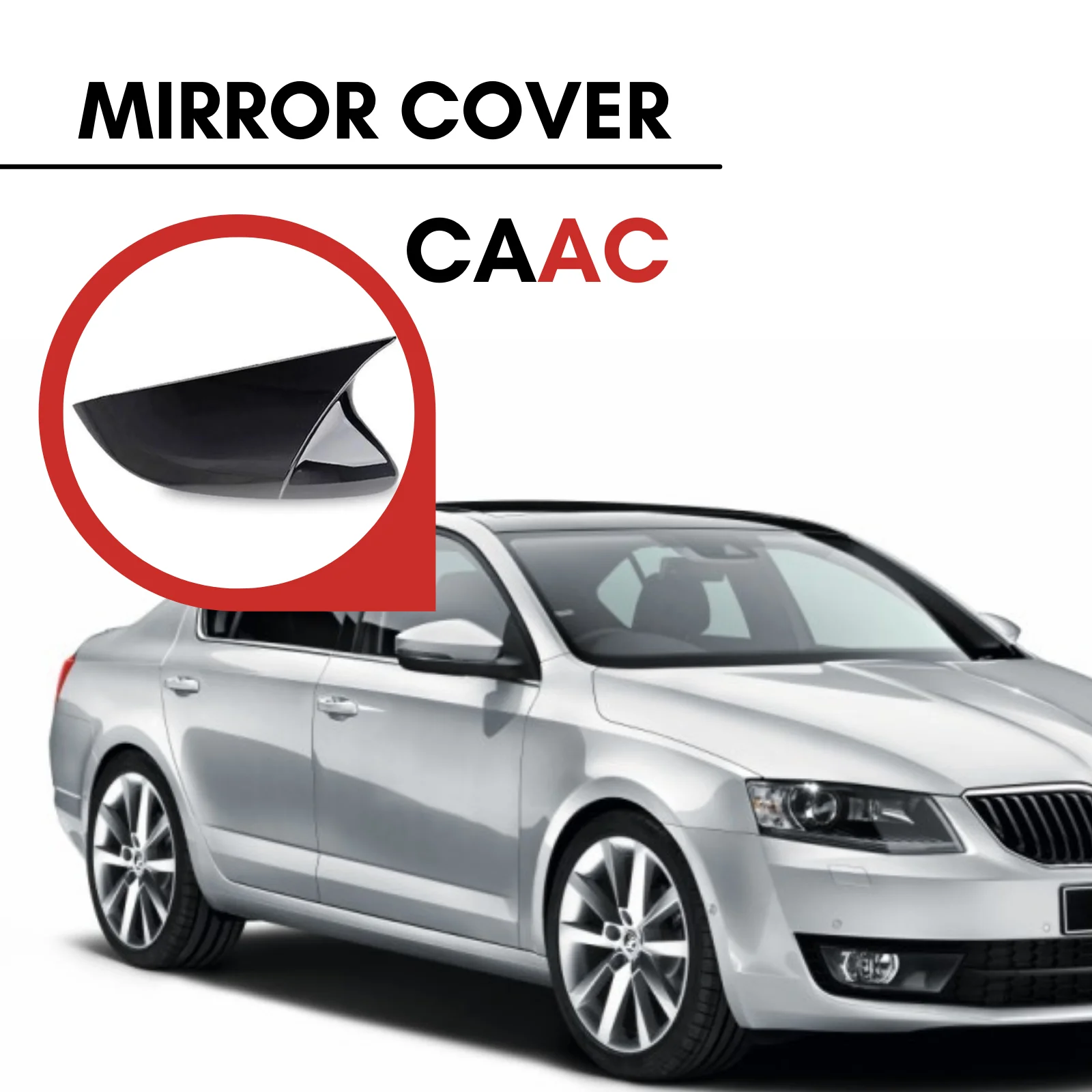 

FOR SKODA OCTAVIA 3 A7 2013-2019 2 PCS BATMAN ABS PIANO BLACK SIDE MIRROR COVER SELF ADHESIVE MODIFIED ACCESSORIES MODEL
